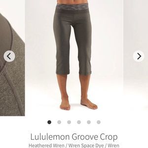 LULULEMON Groove Crop - Heathered Wren Space Dye Womens Yoga Pants Size 2